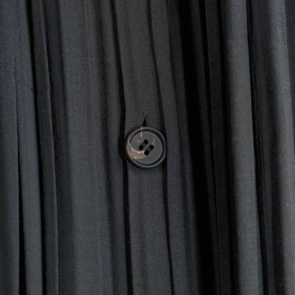 Issey Miyake Archival Rare Grey Pleated Scarf-Collar Button-Front Duster - Picture 7 of 10